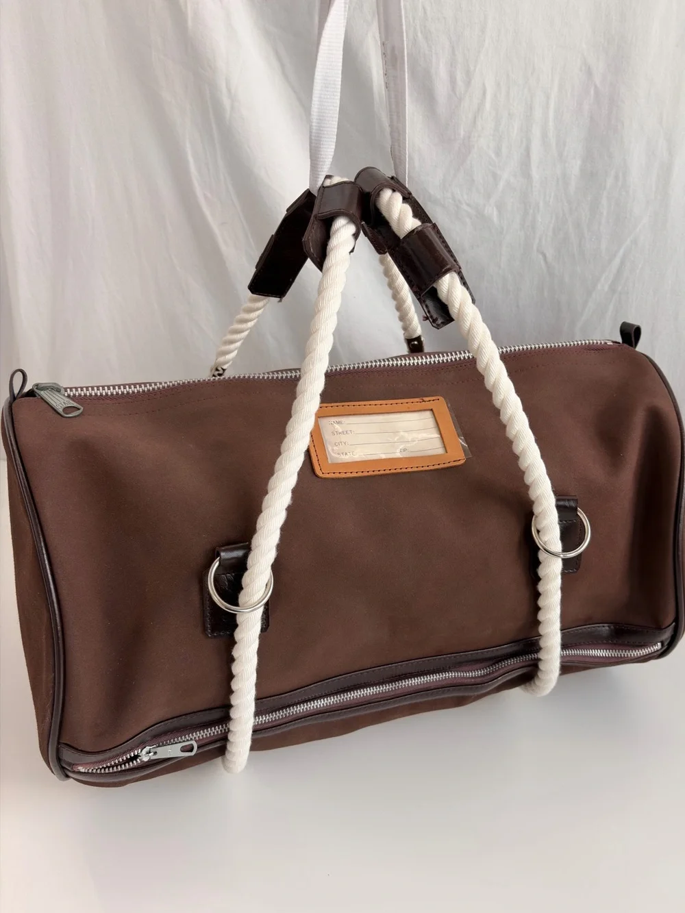 Vintage 1970s “Buddy Bag” Convertible Brown Canvas Duffel Backpack Weekender NOS